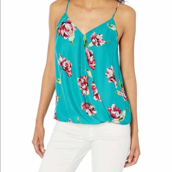 Parker Floral Print Silk Wrap Front Tank - Picture 2 of 16